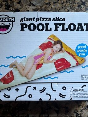Giant Pizza Slice Pool Float - Fun Red & Yellow Design